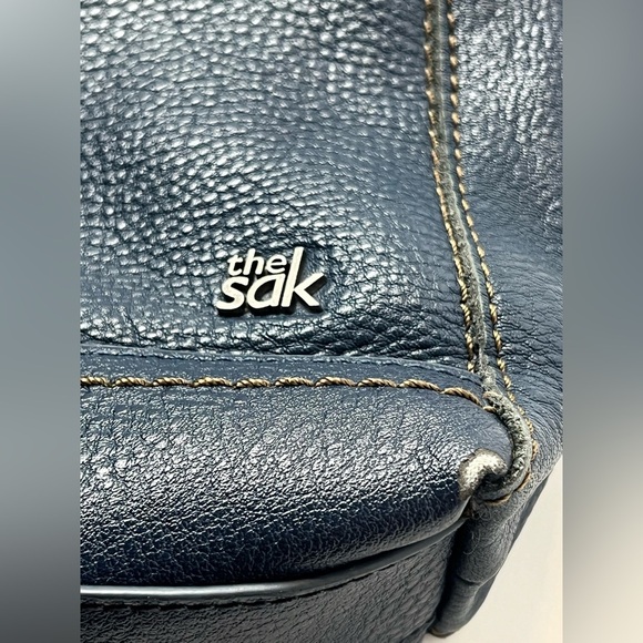 The Sak Lucia Blue Leather Crossbody Bag Purse Adjustable Strap - Picture 5 of 16